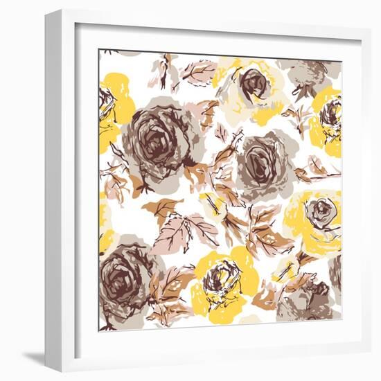 Flower Rose Wallpaper-yih graphic-Framed Art Print
