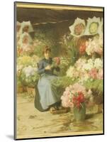Flower Seller in Front of the Madeleine Church-Victor Gabriel Gilbert-Mounted Giclee Print