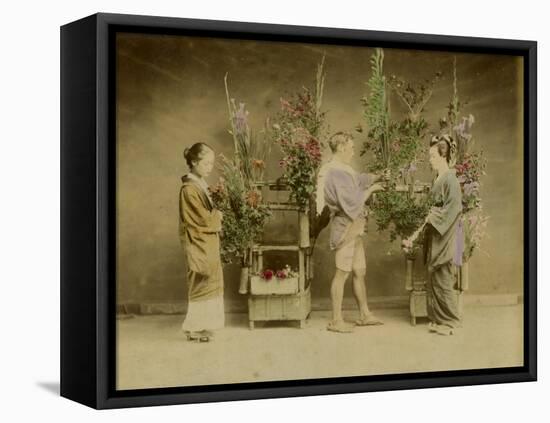 Flower Seller in Japan-null-Framed Stretched Canvas