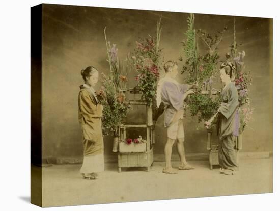Flower Seller in Japan-null-Stretched Canvas