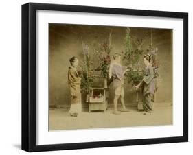 Flower Seller in Japan-null-Framed Premium Photographic Print