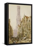 Flower Sellers in Bruges-Louise J. Rayner-Framed Stretched Canvas