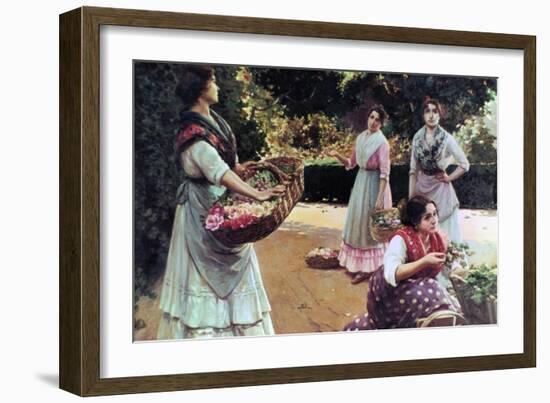 Flower Sellers of Seville-Jose Rico Tejedo-Framed Giclee Print