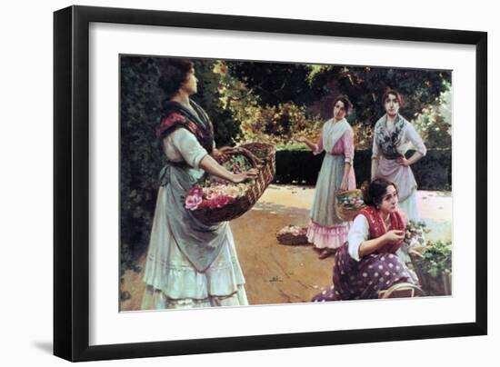 Flower Sellers of Seville-Jose Rico Tejedo-Framed Giclee Print