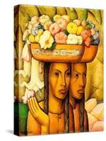Flower Sellers, (Oil on Canvas)-Alfredo Ramos Martinez-Stretched Canvas
