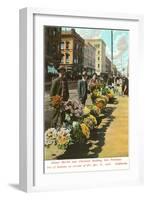 Flower Sellers, San Francisco, California-null-Framed Art Print