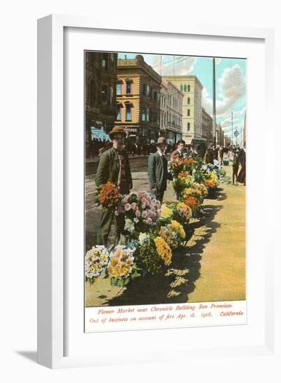 Flower Sellers, San Francisco, California-null-Framed Art Print