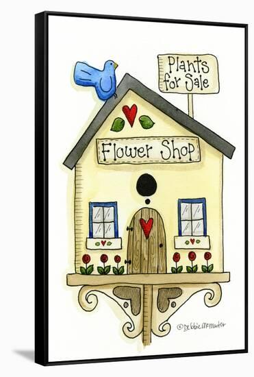 Flower Shop Birdhouse-Debbie McMaster-Framed Stretched Canvas
