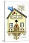 Flower Shop Birdhouse-Debbie McMaster-Stretched Canvas