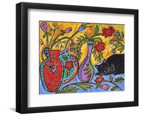 Flower Shop Catnap-Wyanne-Framed Giclee Print