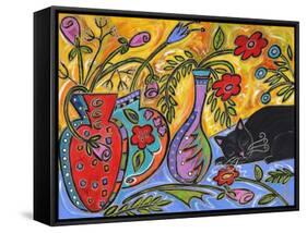 Flower Shop Catnap-Wyanne-Framed Stretched Canvas