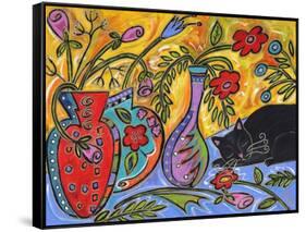 Flower Shop Catnap-Wyanne-Framed Stretched Canvas