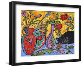 Flower Shop Catnap-Wyanne-Framed Giclee Print