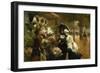 Flower Stand in Paris-Louis Marie De Schryver-Framed Giclee Print