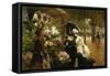 Flower Stand in Paris-Louis Marie De Schryver-Framed Stretched Canvas