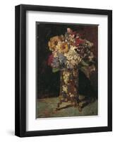 Flower Still Life, 1875-Adolphe-Thomas-Joseph Monticelli-Framed Premium Giclee Print