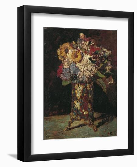 Flower Still Life, 1875-Adolphe-Thomas-Joseph Monticelli-Framed Premium Giclee Print