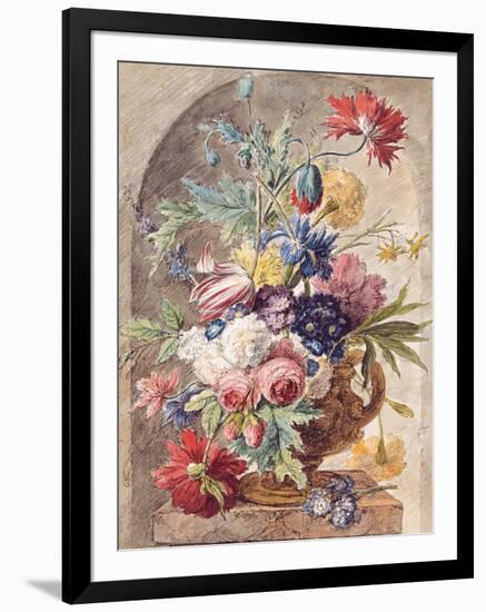 Flower Still Life, Ca 1734-Jan Van Der Heyden-Framed Premium Giclee Print