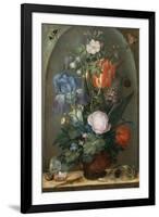 Flower Still Life with Two Lizards, 1603-Roelant Savery-Framed Giclee Print