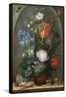 Flower Still Life with Two Lizards, 1603-Roelant Savery-Framed Stretched Canvas