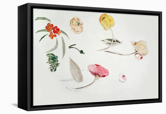 Flower Study-Odilon Redon-Framed Stretched Canvas