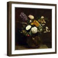 Flower: Tulips, Camelias and Hyacinths-Henri Fantin-Latour-Framed Giclee Print