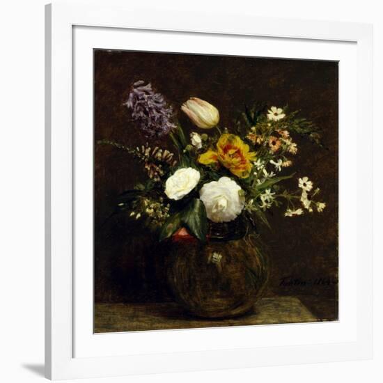 Flower: Tulips, Camelias and Hyacinths-Henri Fantin-Latour-Framed Giclee Print