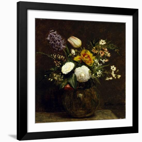 Flower: Tulips, Camelias and Hyacinths-Henri Fantin-Latour-Framed Giclee Print