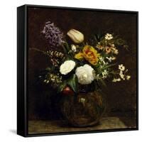 Flower: Tulips, Camelias and Hyacinths-Henri Fantin-Latour-Framed Stretched Canvas