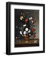 Flower Vase and Crystal Vessel, 1663-Pedro De Camprobin-Framed Giclee Print