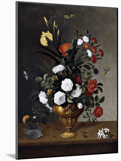 Flower Vase and Crystal Vessel, 1663-Pedro De Camprobin-Mounted Giclee Print