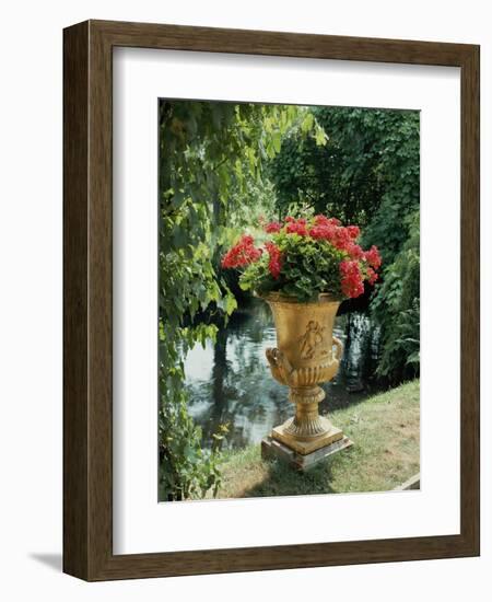 Flower Vase in the Courtyard of Charlottenhof Palace-Karl Friedrich Schinkel-Framed Giclee Print