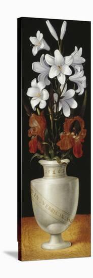 Flower Vase with Brownish-Red and White Lillies, 1562-Ludger Tom Ring-Stretched Canvas