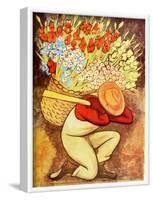 Flower Vendor (Vendedora de Flores)-Diego Rivera-Framed Art Print