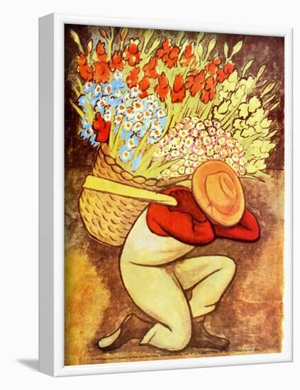 Flower Vendor (Vendedora de Flores)-Diego Rivera-Framed Art Print