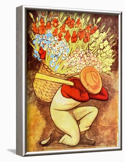 Flower Vendor (Vendedora de Flores)-Diego Rivera-Framed Art Print