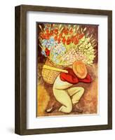 Flower Vendor (Vendedora de Flores)-Diego Rivera-Framed Art Print