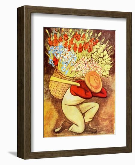 Flower Vendor (Vendedora de Flores)-Diego Rivera-Framed Art Print