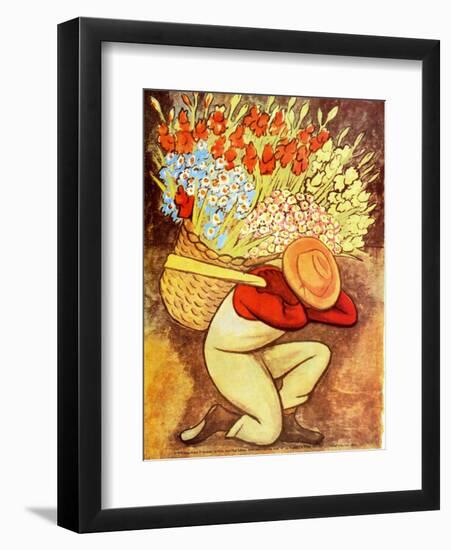 Flower Vendor (Vendedora de Flores)-Diego Rivera-Framed Art Print