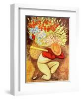 Flower Vendor (Vendedora de Flores)-Diego Rivera-Framed Art Print