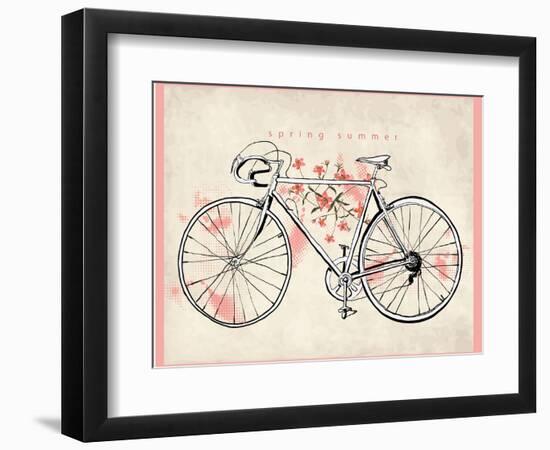 Flower Vintage Bicycle-studiohome-Framed Art Print