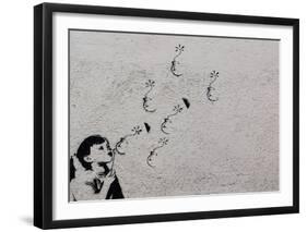 Flower-Banksy-Framed Giclee Print