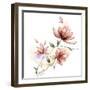 Flower-bluesee-Framed Art Print