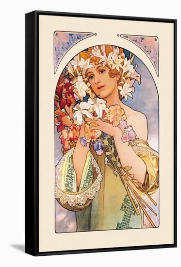 Flower-Alphonse Mucha-Framed Stretched Canvas