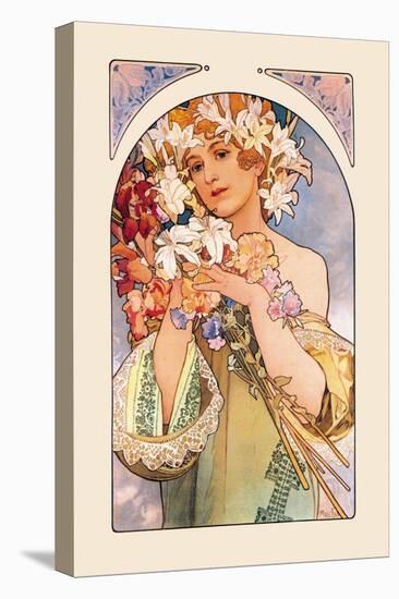 Flower-Alphonse Mucha-Stretched Canvas