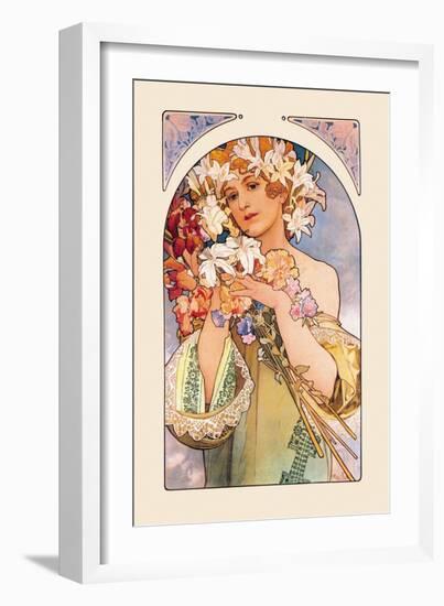 Flower-Alphonse Mucha-Framed Art Print