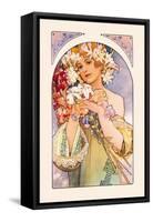 Flower-Alphonse Mucha-Framed Stretched Canvas