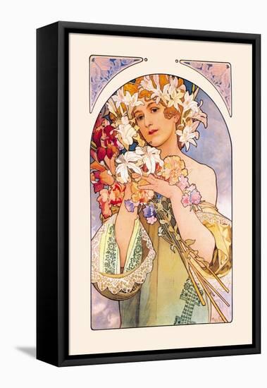 Flower-Alphonse Mucha-Framed Stretched Canvas