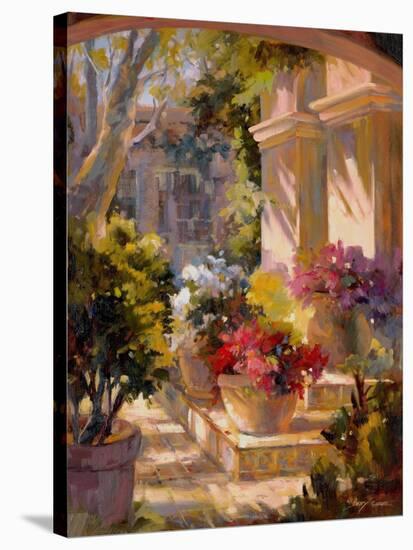 Flowered Courtyard-Betty Carr-Stretched Canvas