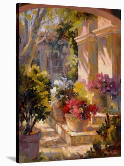 Flowered Courtyard-Betty Carr-Stretched Canvas